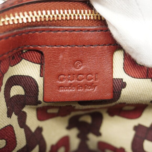 GUCCI Red Leather Horsebit Bag - Picture 5 of 13